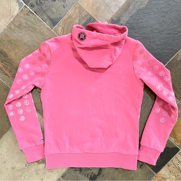 Li-Ning•NWT•S•Hot Pink•Full-Zip Fleece Hoodie•Embroidered Patches + Sleeve Cuff - Picture 3 of 16